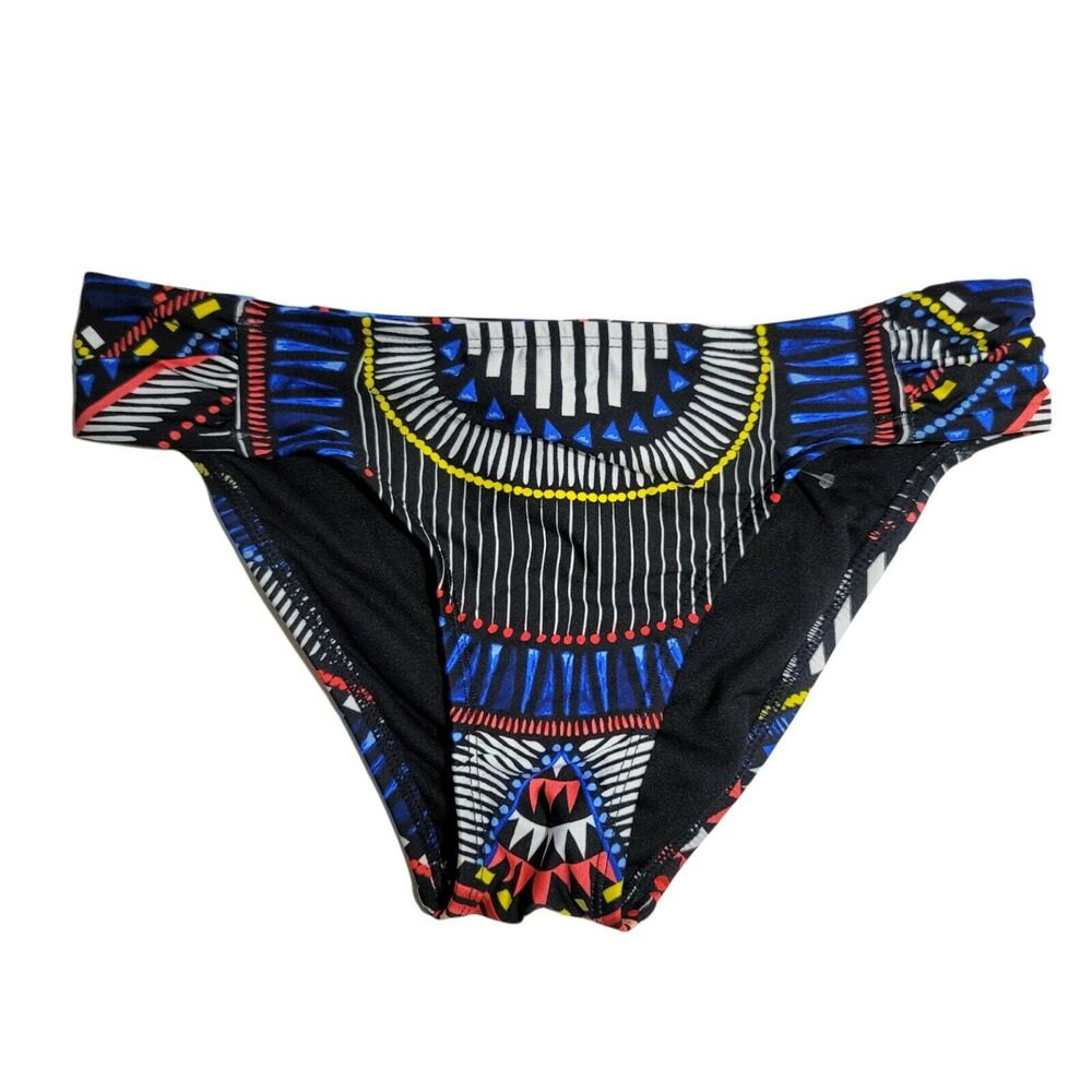 BAR III black tribal print bikini bottom size XS